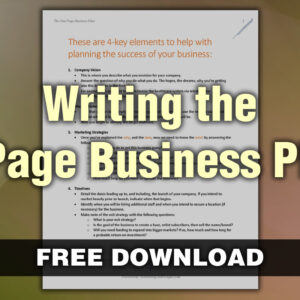 How to Write a 1 page Business Plan