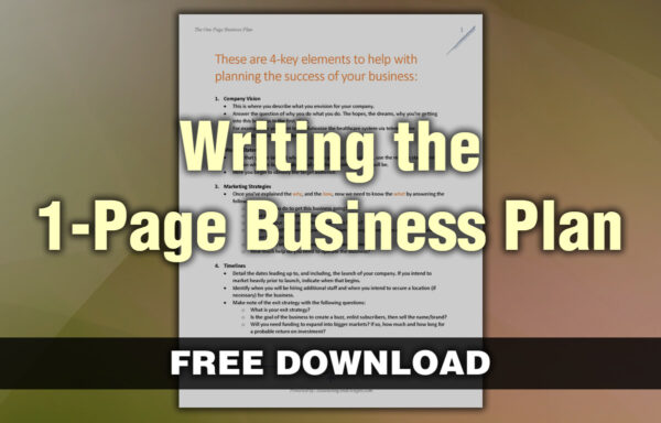 How to Write a 1 page Business Plan